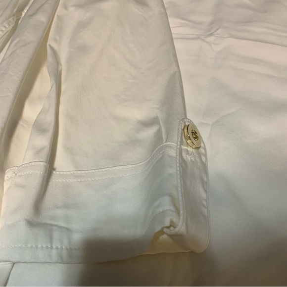 Charter Club Petite. White Jacket with Gold Button Detail. Size Petite Small. - Picture 4 of 14